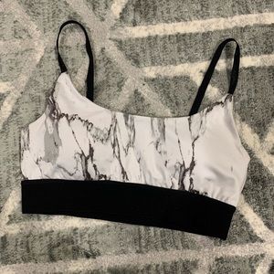 F21 Marble Caged Back Sports Bra